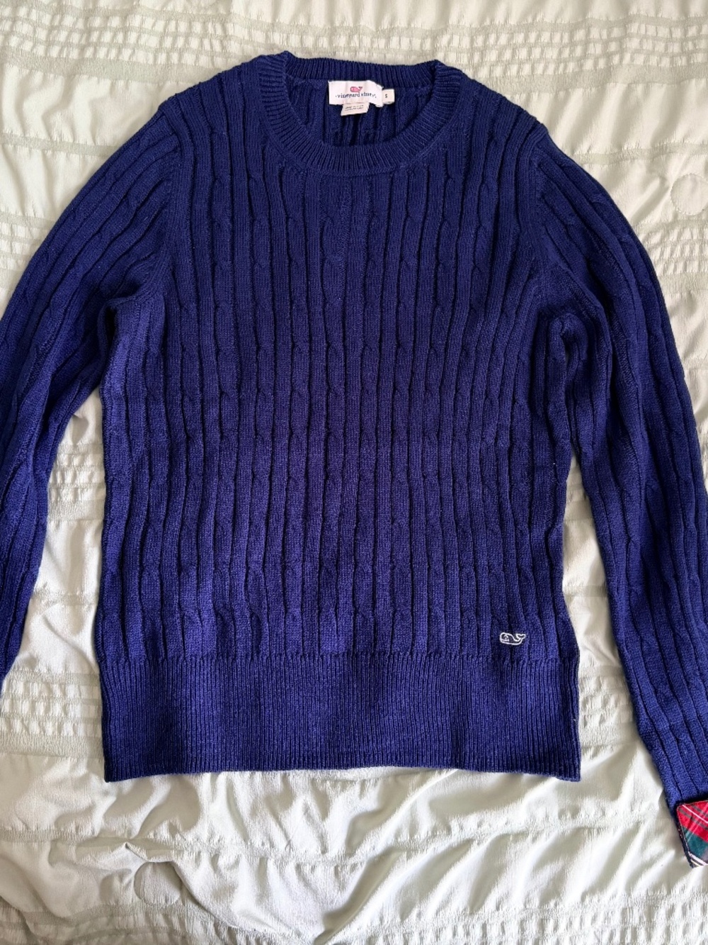 Vineyard Vines Blue Sweater Plaid Cuff | Size S